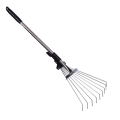 Garden Leaf Rake Cleaning Leaves Sticks and Debris Telescoping Handle Adjustable for Plants Lawns Roof Yard Gardening Camping. 