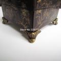 4pcs Brand New Mini Decorative Antique Brass Golden Metal Jewelry Chest Box Wooden Case Feet Leg Corner Protector 29x17mm. 