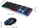 AOC KM100 Cool Backlit Keyboard and Mouse Combo Ergonomic Waterproof Keyboard Color Backlight for Computer PC Laptop  Extra 2% Off. 