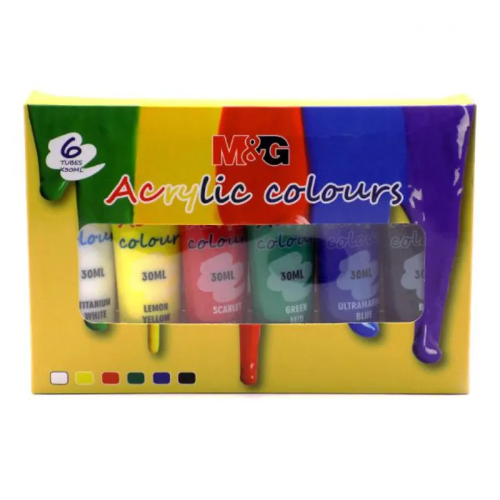 Morning Color Official Acrylic Colours 30ml Pack Of 6 Pcs | Daraz.pk