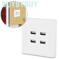 Buybybuy Wall Mounted 4 Port USB Socket Charger Power Receptacle Outlet Plate Panel 5V. 
