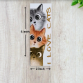 funny cat bookmarks- pack of 5 book lovers bookmarks- 2x6 inches. 