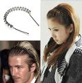 Spring Hair Care Zigzag Metal Waved Hairband Sports Hairclip for Daily use Haircatch Unisex for Head Black Mens , Boys Ring squid game. 