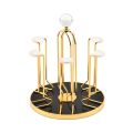 ORIGINAL CHINA MADE 360 DEGREE Rotation Glass Organizer , CUPS and MUG Stand Golden Metal Holders Rack with Round Shape , Use for  Home , Kitchen , Tabletop , Office Drinkware Storage Organizer , BEAUTY OF EVERY KITCHEN. 