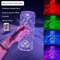 Crystal Table Lamp Rose Diamond Touch Lamp with USB 3/16 Color Crystal LED Light. 