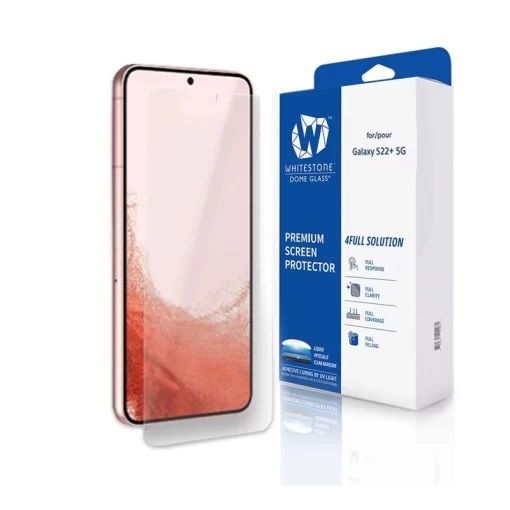 Whitestone [Dome Glass] For Samsung Galaxy S22 Plus Tempered Glass Screen Protector - Liquid Dispersion Tech - Single without UV
