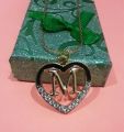 Stylish Fancy Heart Lockets with Word Letter M for Women. 