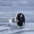 aqeeq black stone ring silver chandi. 
