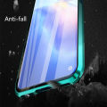 Biruiqu For OPPO Reno 5 Magnetic Absorption Case Metal Frame Shockproof Double Sided Tempered Glass Magnetic Case Cover. 