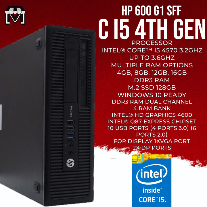 Core i5 4th Generation 4GB, 8GB, 12GB, 16GB, RAM + 128GB SSD Windows 10 Ready HP 600 G1 Desktop