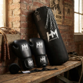 Boxing Bag with chain Boxing Gloves and Hand bandages Wraps Boxing Kit Full Set Punching Bag for Men Girls  Adults Length 3 feet and 4 Feet. 