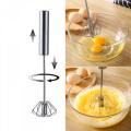New Manual Egg Beater Stainless Steel Semi Automatic Rotary Kitchen Accessories Tools. 