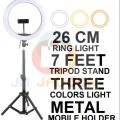 26/36/45 CM Selfie LED Ring Light with 7 Feet Tripod Stand & Mobile Holder for Tiktok youtube Photography Insta. 