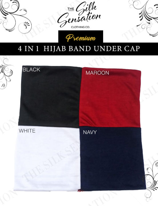 Hijab Cap - Hijab caps for Inner Scarf - (4 Colors in 1) For girls And women