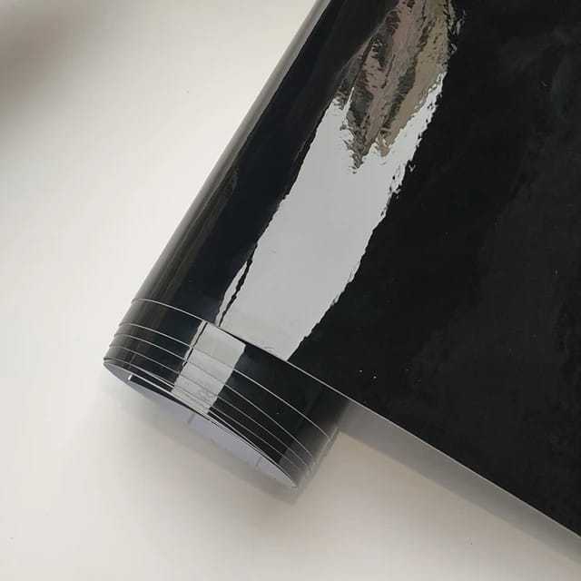 thumbnail image 2 of High Gloss Vinyl Wrap Film – DIY Bubble-Free With Air Release, Multiple Sizes (1x5ft To 10x5ft) Black/White 2 of 5