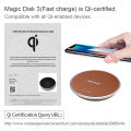 NILLKIN Fast 10W Qi Wireless Charger - Magic Disc 3rd Generation Charging Pad Classic Leather Surface for Huawei Mate 20 Pro IPhone X Xs Max Samsung Note 10 S10 S10+. 