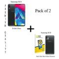 Samsung Galaxy M10 Tempered Glass Screen Protector Polish Glass + Back Matte Protector Soft Skin Sheet For Samsung Galaxy M10. 
