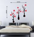 Red And Black Flower Pots Wall Sticker Standard Size- 107Cm X 125Cm. 