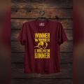 PUBG Winner Chicken Dinner Printed Round Neck Unisex TShirt Maroon. 