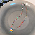 [ New ] Yellow Series Series Beaded Bead Necklace Cute Girly Style SpongeBob Smiley Face Clavicle Chain Necklace. 