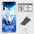 Infinix Hot 8 Back Skin - Design 2 - Vintage Galaxy Wolf Skin Wrap Back Sticker. 