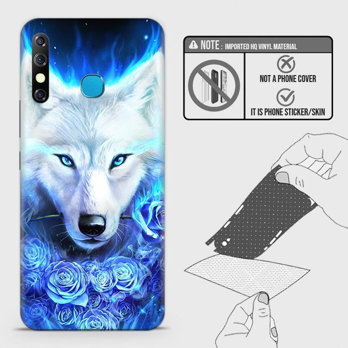 Infinix Hot 8 Back Skin - Design 2 - Vintage Galaxy Wolf Skin Wrap Back Sticker
