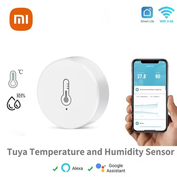 Xiaomi Smart WiFi Thermometer Home Indoor Mini ZigBee Temperature Humidity Sensor Bluetooth APP Work with Alexa Google Home Model WSDCGQ01LM