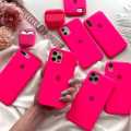 Caseit Silicone Soft Case for iPhon 7 to iPhon 17 Pro Max – Shockproof, Anti-Fingerprint, Smooth Matte Finish (Neon Pink / Red / Midnight Green / Purple). 
