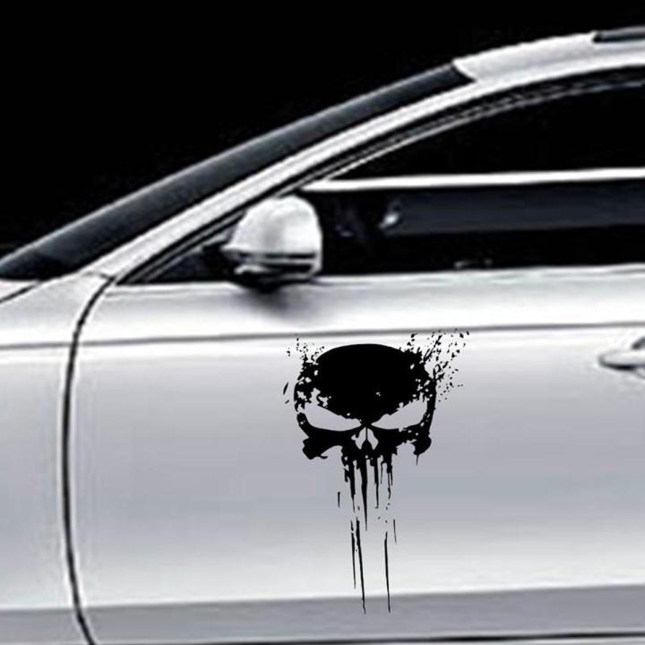 Big Size 24"x16" (Black) Punisher Skull Sticker for Car Bonnet, Car Modification, Car Decoration