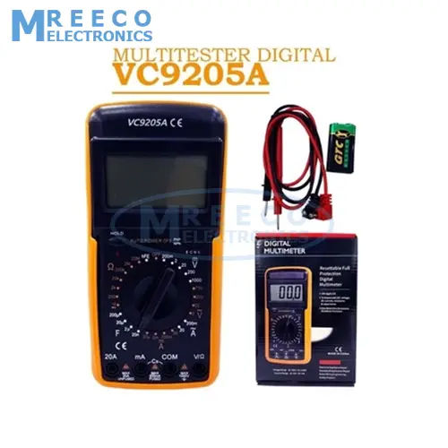 VC9205A AC/DC Digital Multimeter Tester Manual Range Voltage Meter TRMS Hz Ohm Transistor Tester Electrician Tool by MREECO