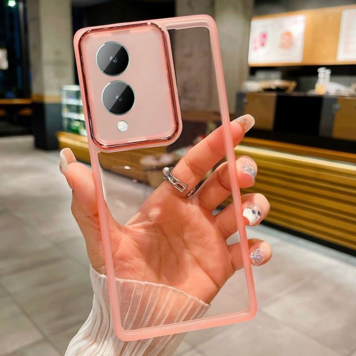 Casing For Vivo Y17s VivoY36 Y27 Phone Case Luxury Transparent Electroplate Camera Ring Bumper Shockproof Back Cover