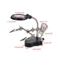 TE-801 LED Clamp Soldering Iron Stand Helping Clamp Vise Clip Tool loupe Magnifying Glass Magnifier Crocodile Clip SMD Hands. 