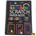 Magic Color Rainbow Scratch Paper Book Black Diy Drawing s Sing Painting Kids cute stationery. 