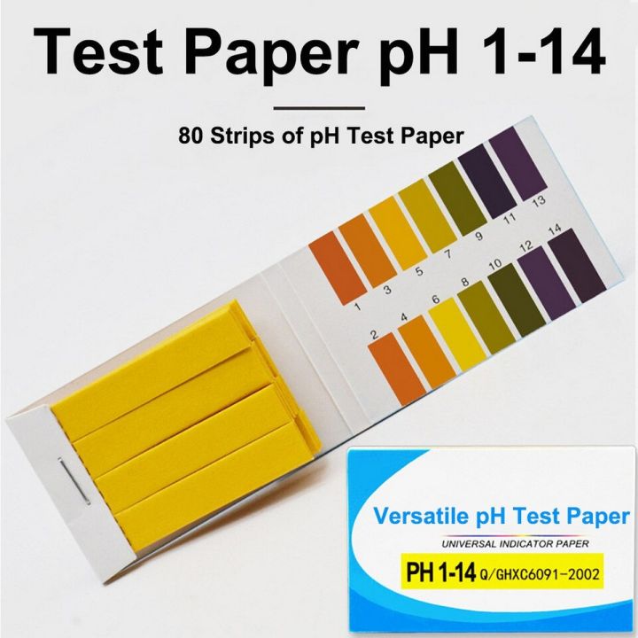 80 Strips Full Range 1-14 pH Test Paper Strips Litmus Testing Kit for car coolant, moisturized soap, lemon juice, milk, liquid detergent, and so on.