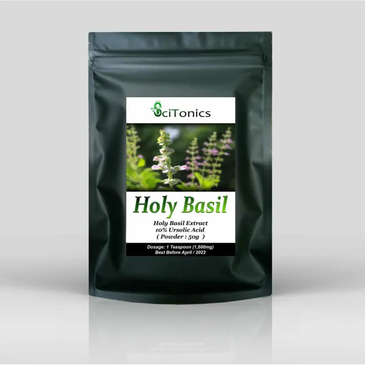 Curated visual reference: Picture Idea: Holy Basil Extract Powder 200Gm 10 Ursolic Acid Relaxation Stress