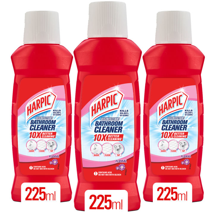 Harpic Bathroom Cleaner Floral 225ml - Pack of 3