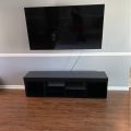 TV Stand, White, TV up to 65 Inches, 7 Open Shelves. 