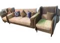 Brown  Wooden Sofa Set - Modern Living Room Furniture with Premium Comfort - Stylish and Durable Design - Enhance Your Home Decor with This Elegant Wooden Sofa. 
