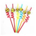1 Piece Jungle Safari Zoo Animal , flower , emoji smilies , fruits Theme Party Supplies Straws Reusable Plastic for Kids Birthday Favors, Family Table Decorations,. 