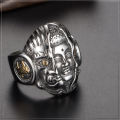Demon & Buddha Religion Face Ring Men God The Eye of Evil One Ring Punk Domineering Signet Ring Titanium Jewelry. 