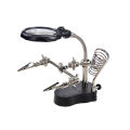 TE-801 LED Clamp Soldering Iron Stand Helping Clamp Vise Clip Tool loupe Magnifying Glass Magnifier Crocodile Clip SMD Hands. 
