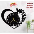 High quality wooden wall clock | Heart shape wall clock | heart shape wooden wall clock. 