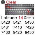 Keyboard Cover for Dell Latitude 7400 7404 7410 7414 7420 7424 7430 7480 7490 9420 9410 2 in 1 14 Protector Skin Case Silicone. 
