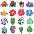 1PCS Flowers Croc Charms Plant Leaves Shoe Decorations for Clogs Sandals Wristband Accessories Men Women Birthday Party Gifts. 