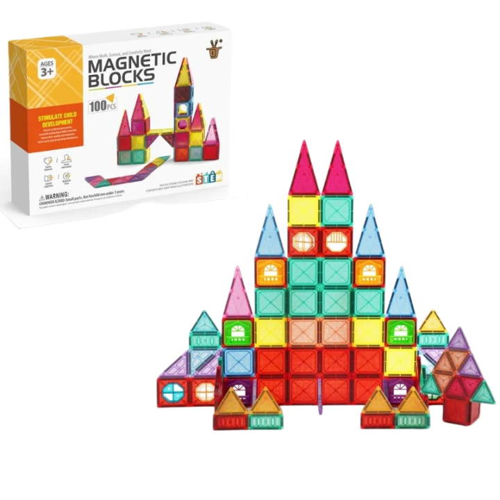 Magnetic Tiles/ Colorful Magnetic Tiles Building Blocks for Kids (110 ...