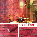 Waterproof 10 foot Brick Wallpaper PVC Self Adhesive Sofa Living Room Wall Sticker For Home Decor. 