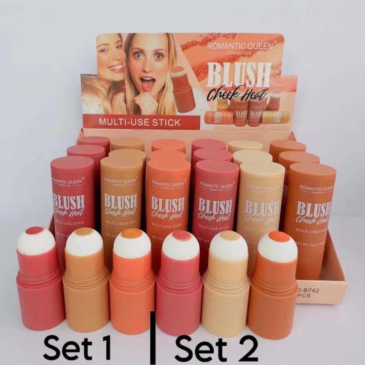 Romantic Queen Cosmetics Blush Cheek Heat Multi-Use Stick - Versatile Elegance- 3 Piece