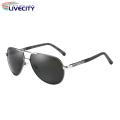 Glasses Glare Resistance Metal Frame Polarized Men Sunglasses. 