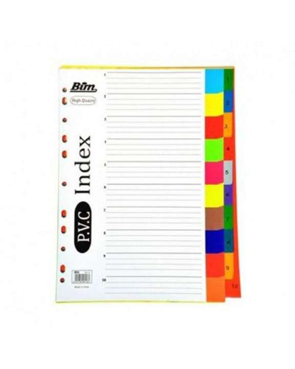 File Seperator Plastic  (1 to 10 sheets) - (Pack of 3 sets)