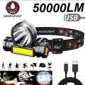 Portable mini High Power LED Headlamp Built-in Battery T6+COB USB Rechargeable Headlight Waterproof Head Torch Head Lamp Super Bright 3 Led Rechargeable Headlamp - Multicolor USB Charging Powerful Flashlight XPE COB LED Flash Light Flashlight. 